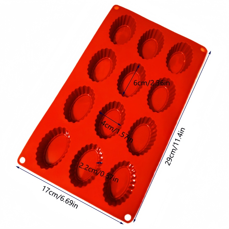 Soap Making Tray - 12 Hole Oval Egg Shape Silicone