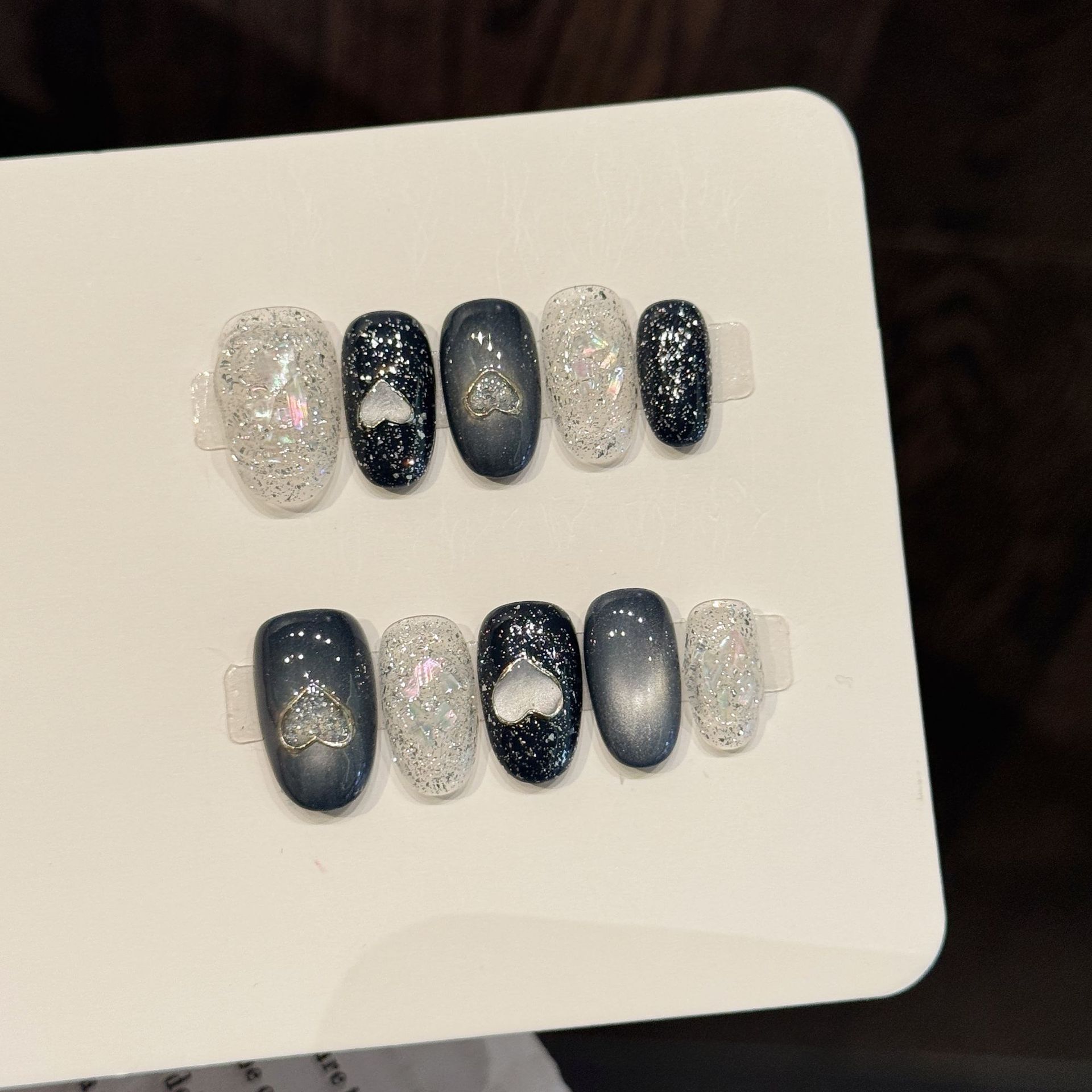 Soap Making Handmade - 10PCS Oval Handmade Press On Nails,Black