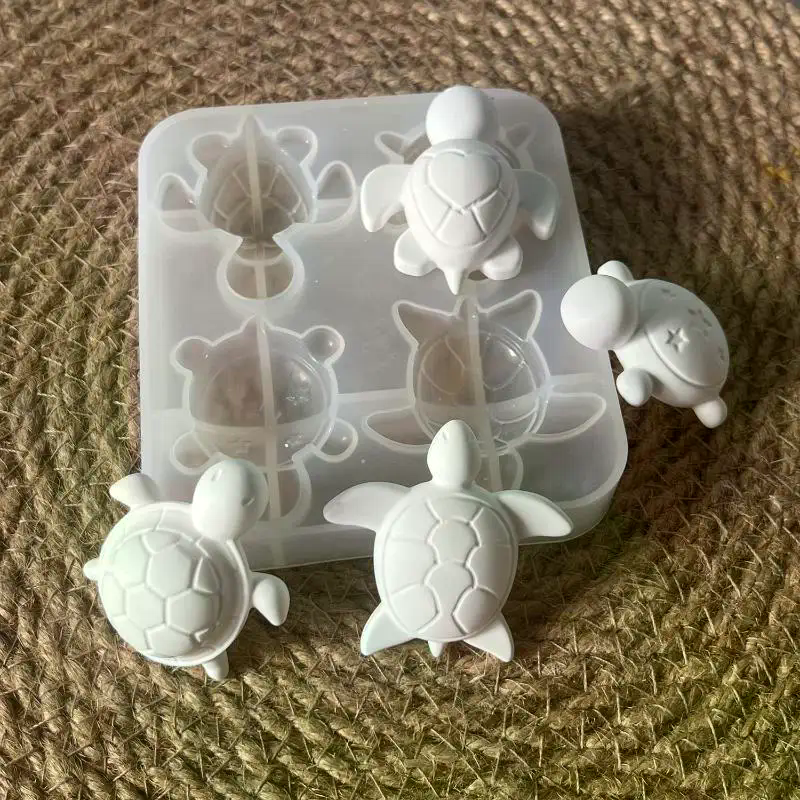 Natural Making Soap - Four Turtles Plaster Silicone Molds DIY