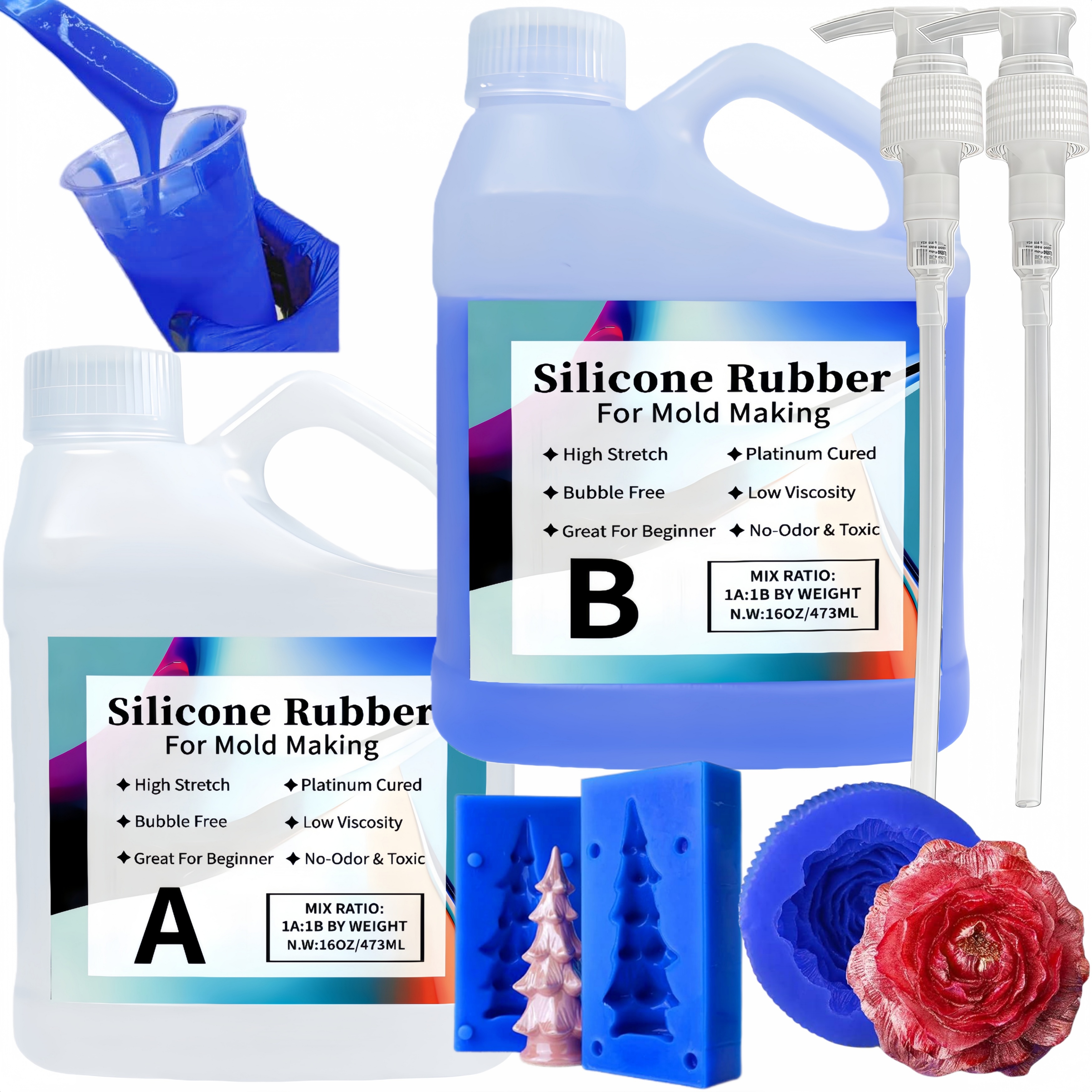 Soap Making Ratios - Platinum-Cured 15A Liquid Silicone Mold Kit