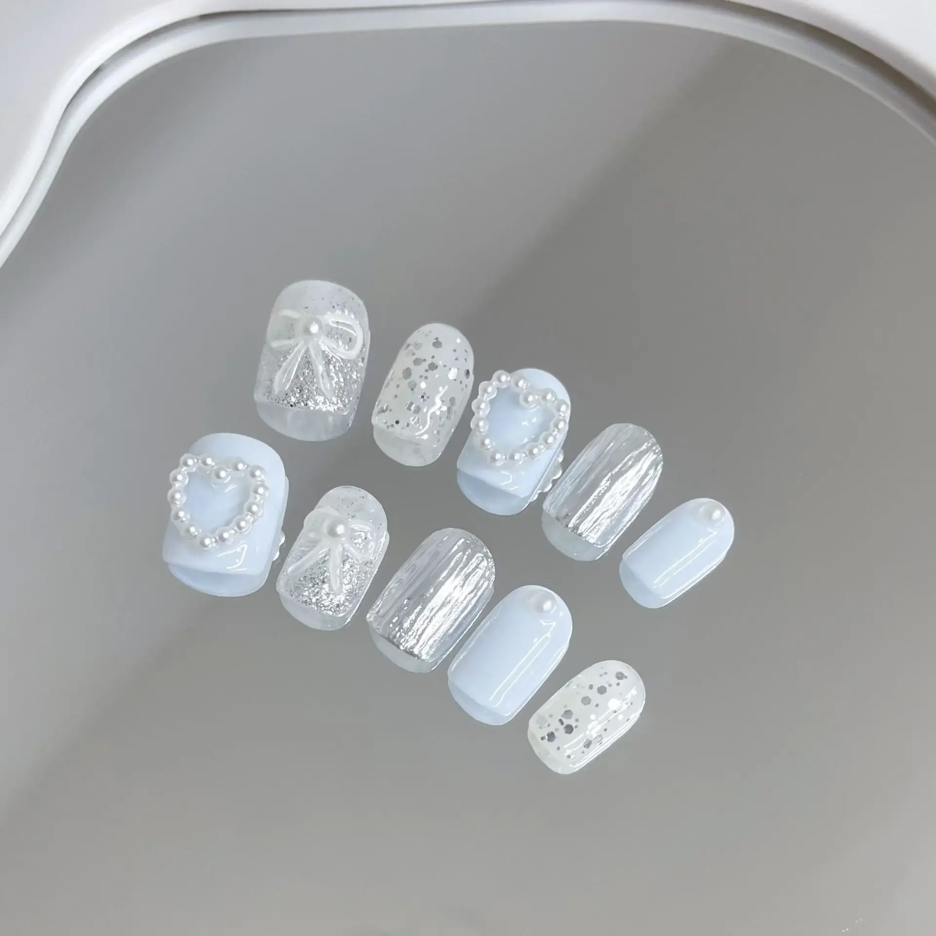 Soap Making Handmade - 10Pcs White Handmade Press on Nails