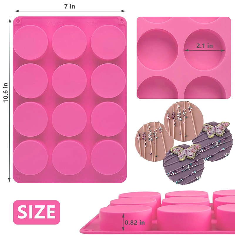 Round Silicone Molds 12-Cavity - Soap Making Tray 评论和价格