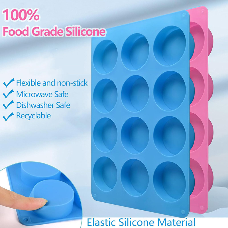 Round Silicone Molds 12-Cavity - Soap Making Tray 评论和价格