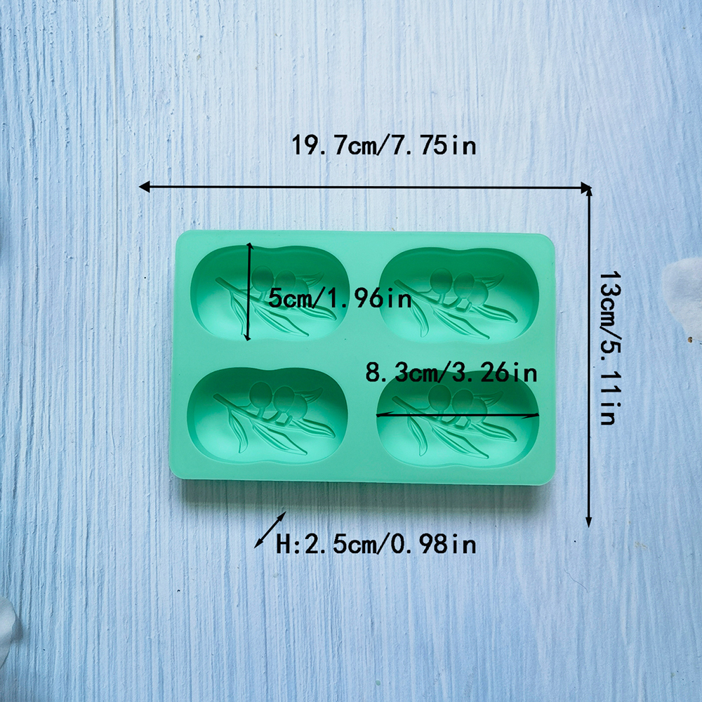 4 Cavities Oval Olive Tree Sil - Soap Making Diy Kit 评论和价格