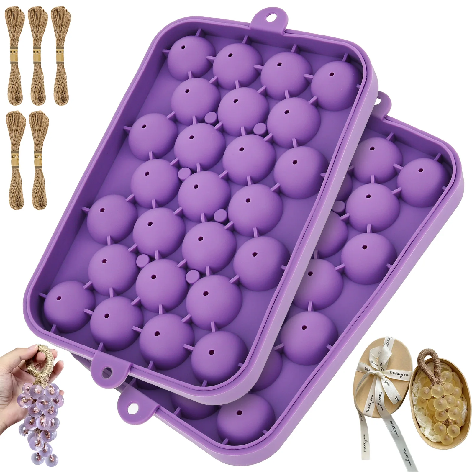 2 Pcs Grape Ball Handmade Soap - Soap Making Easy 评论和价格