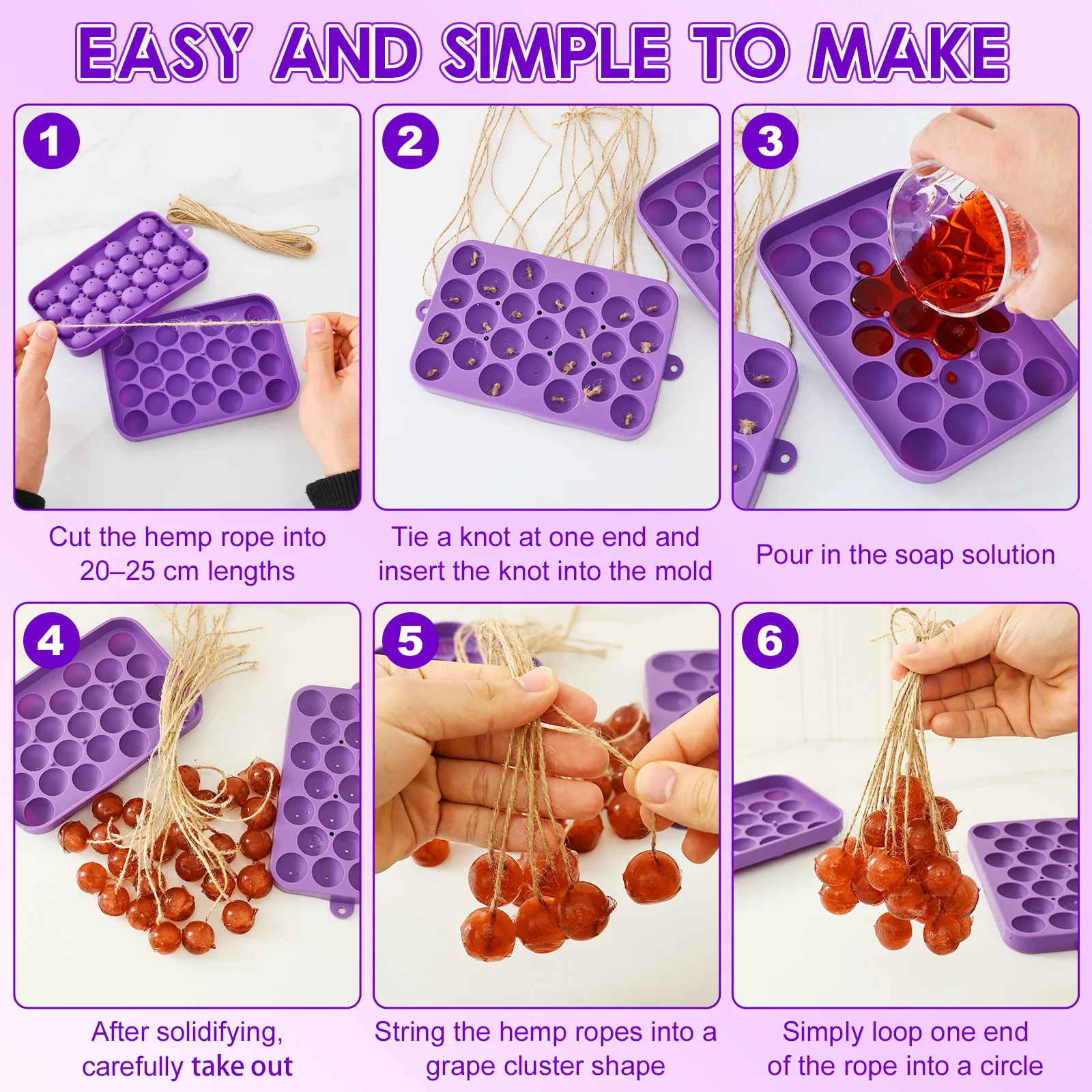 2 Pcs Grape Ball Handmade Soap - Soap Making Easy 评论和价格