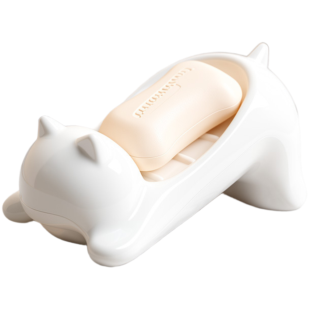 Playful Cat Design Soap Dish w - Soap Making Diy Kit 评论和价格