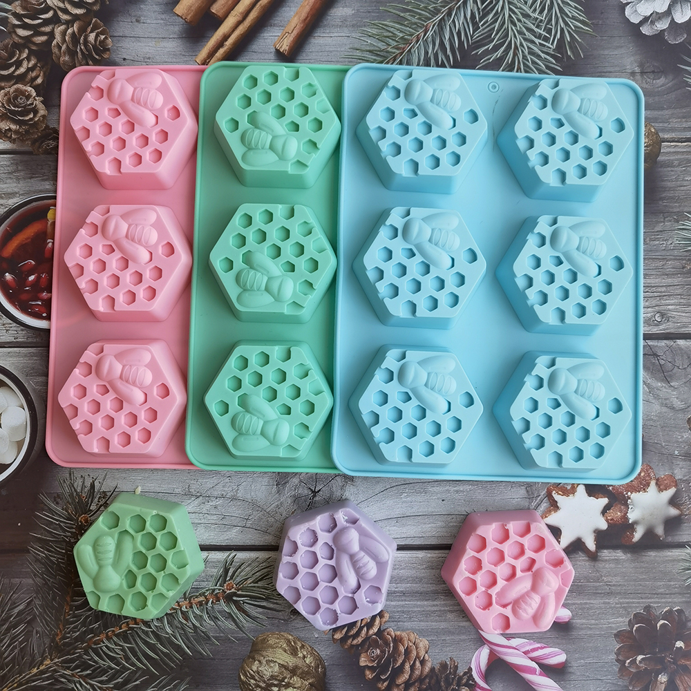 Silicone Hexagonal Bee Soap Mo - Soap Making Accessories 评论和价格