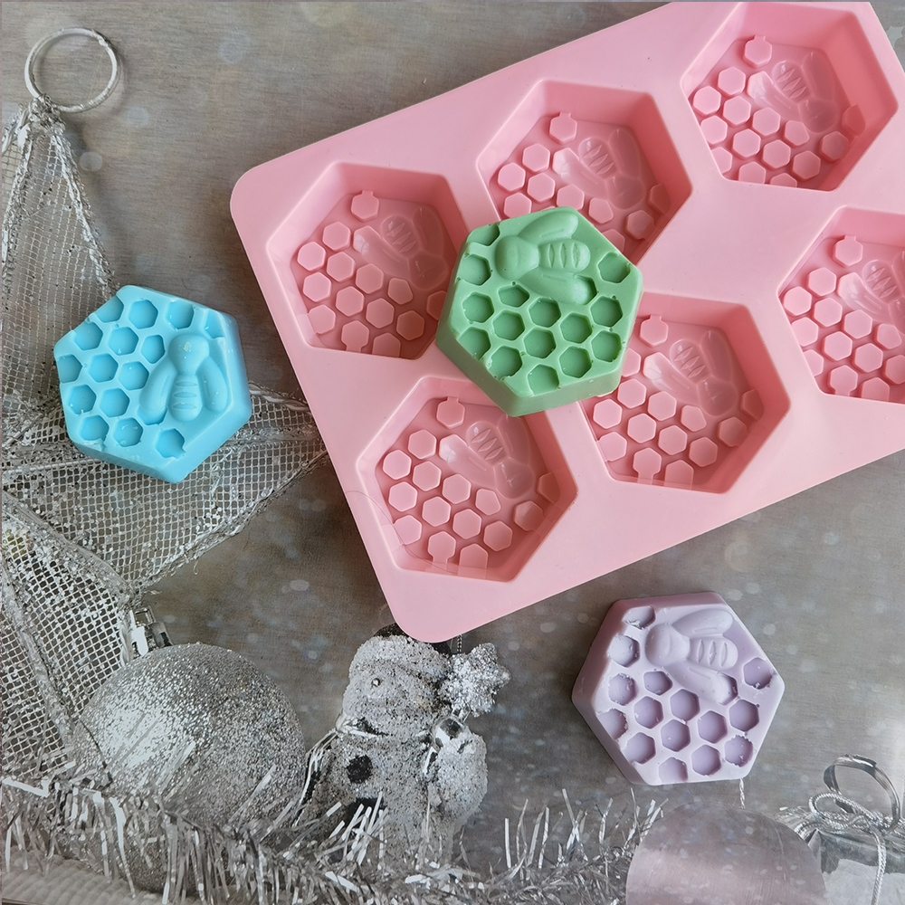 Silicone Hexagonal Bee Soap Mo - Soap Making Accessories 评论和价格