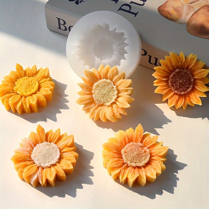 Vibrant 3D Sunflower Silicone  - Natural Making Soap 评论和价格