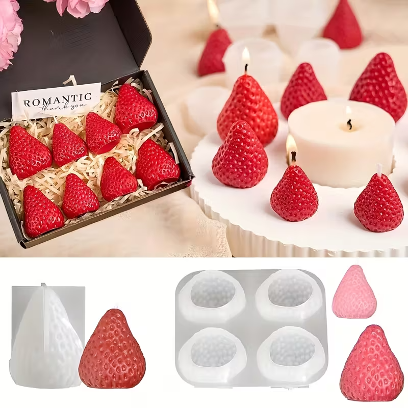 Strawberry Silicone Candle Mol - Natural Making Soap 评论和价格