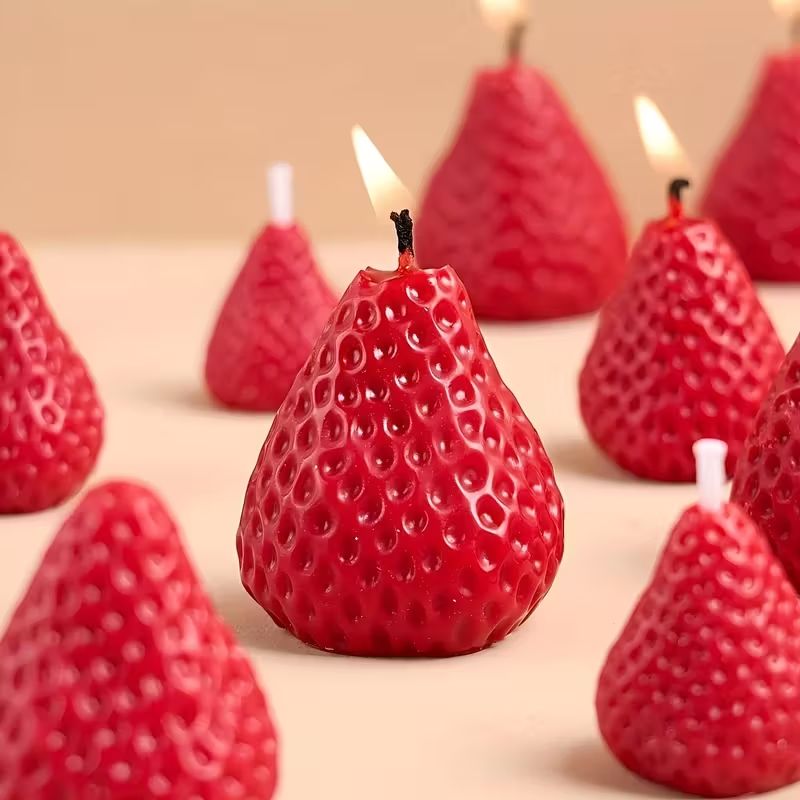 Strawberry Silicone Candle Mol - Natural Making Soap 评论和价格