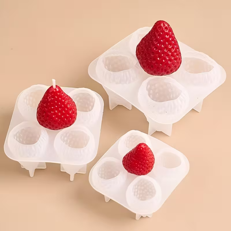 Strawberry Silicone Candle Mol - Natural Making Soap 评论和价格