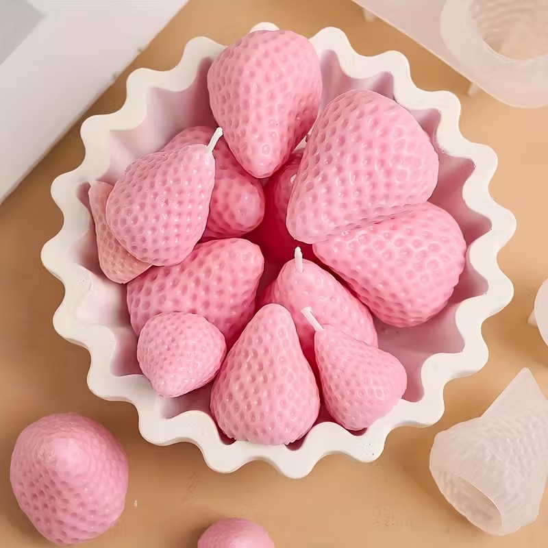 Strawberry Silicone Candle Mol - Natural Making Soap 评论和价格