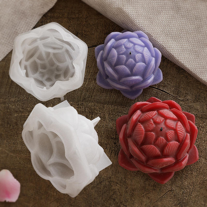 Lotus Flower Shape Candle Sili - Soap Making Handmade 评论和价格