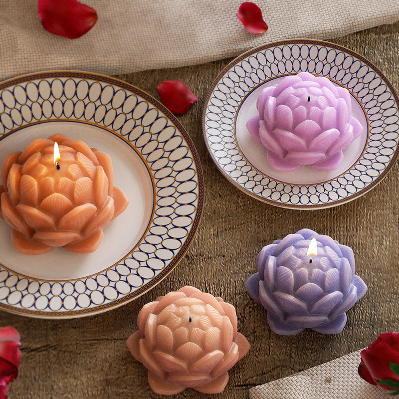 Lotus Flower Shape Candle Sili - Soap Making Handmade 评论和价格