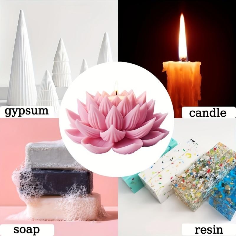 Lotus Flower Shape Candle Sili - Soap Making Handmade 评论和价格