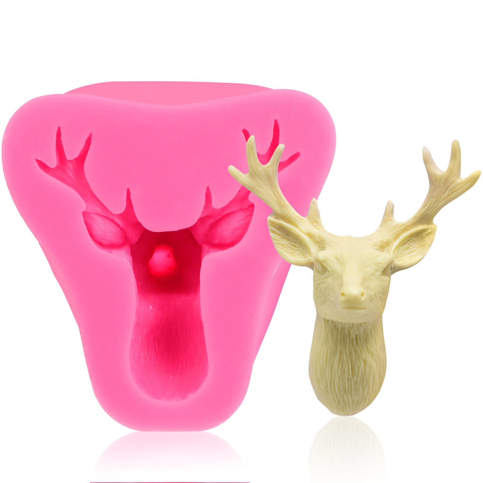 Deer Head Silicone Mold for Ca - Soap Making Easy 评论和价格