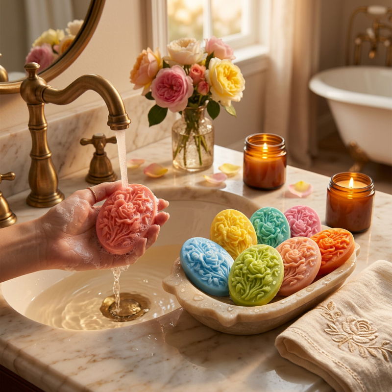 4 Silicone mold with flower sh - Natural Making Soap 评论和价格